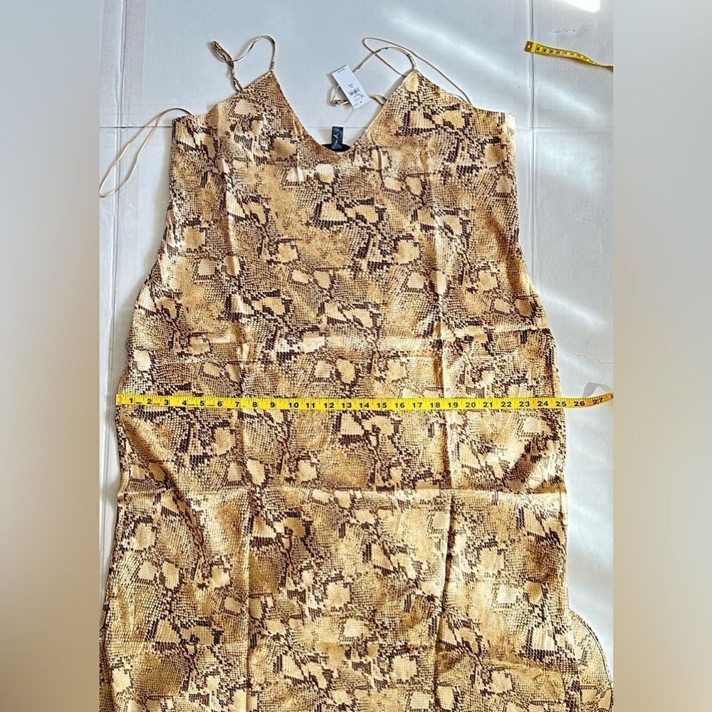 Banana Republic Cream and Tan silk snake skin print Maxi Dress size XL-Tall - Picture 11 of 11